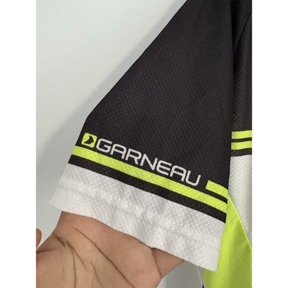 Louis Garneau Equipe Cycling Jersey Men’s Small White Black Yellow Bike Shirt - Picture 2 of 7